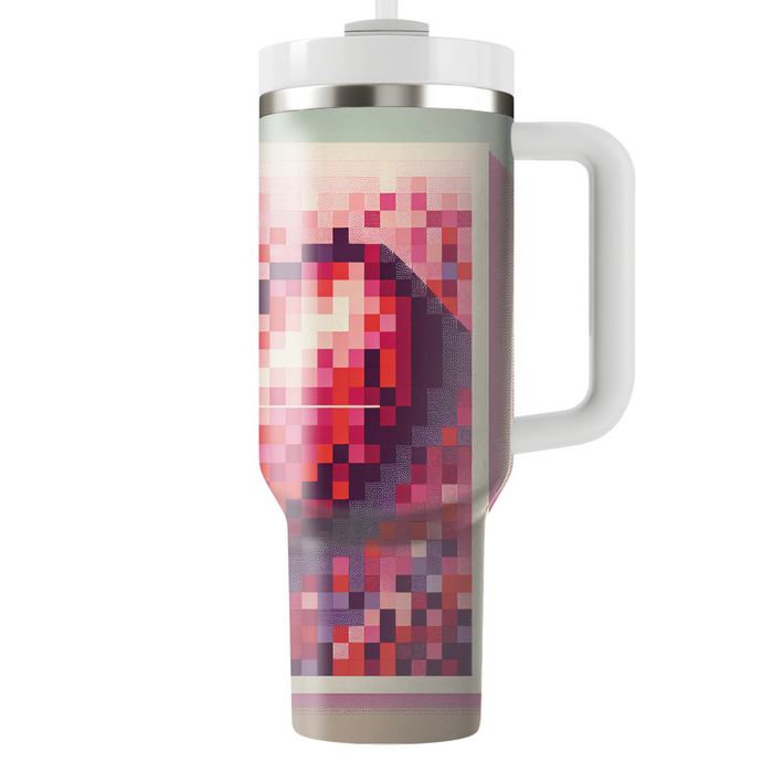 Retro Pixel Heart  Tumbler Cups