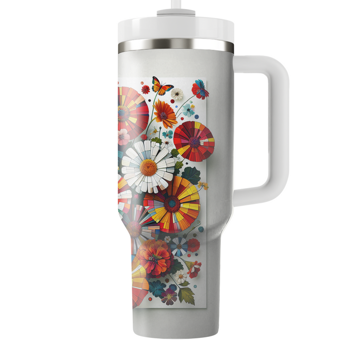 Colorful Floral Mosaic  Custom Tumblers