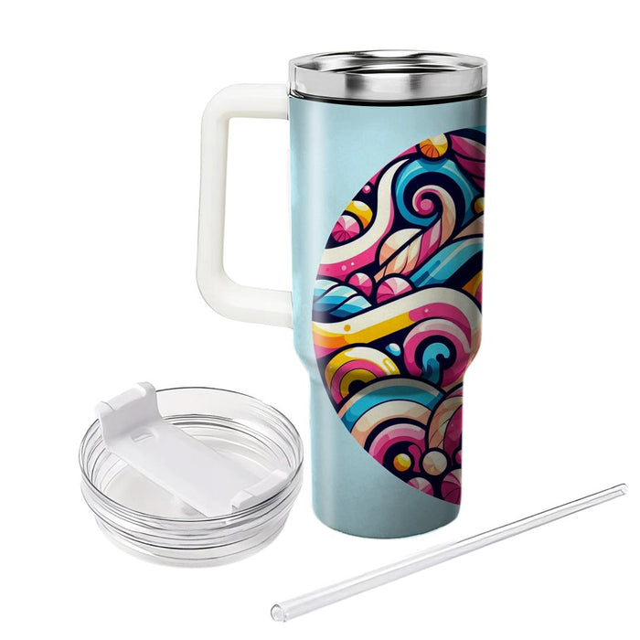 Whimsical Candy Swirls  Tumblers With Lids