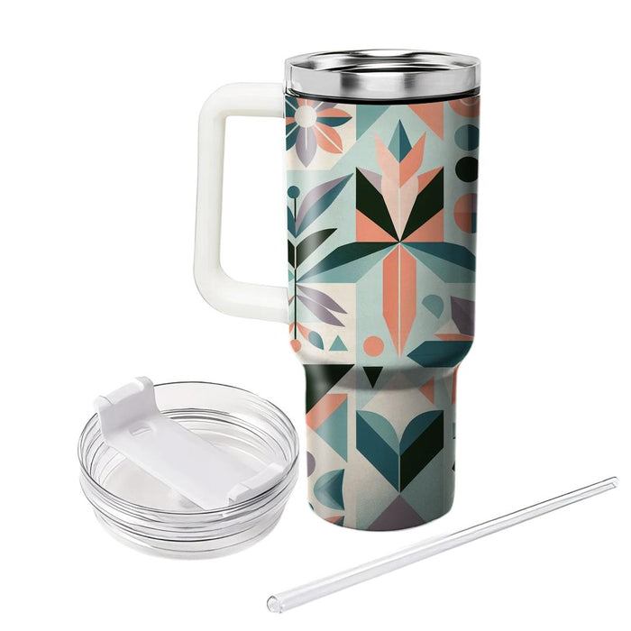 Geometric Blossom Burst  Travel Tumblers