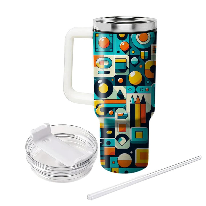 Geometric Block Design  Travel Tumblers