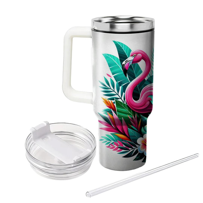 Vibrant Flamingo Dance  Travel Tumblers