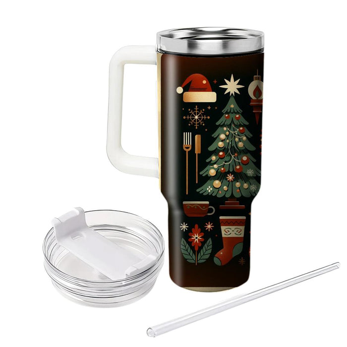 Retro Festivities - Holiday Celebration  Custom Tumblers