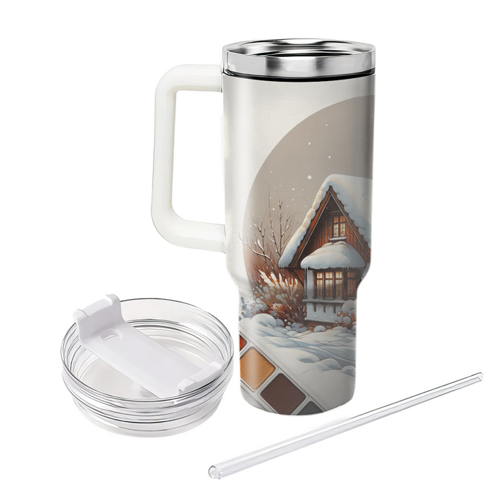 Winter Cozy Cottage  Travel Tumblers