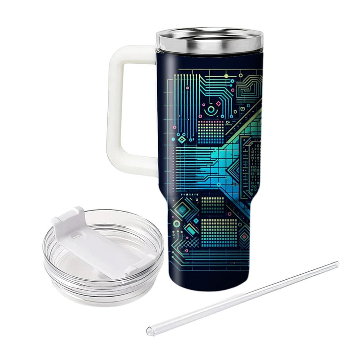 Futuristic Neon Matrix  Personalized Tumblers