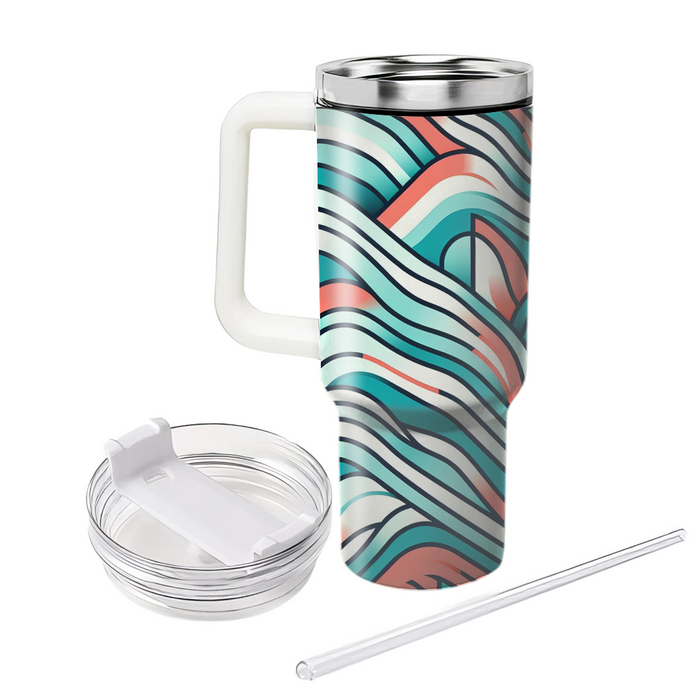 Geometric Wave Pattern Tumbler Cups