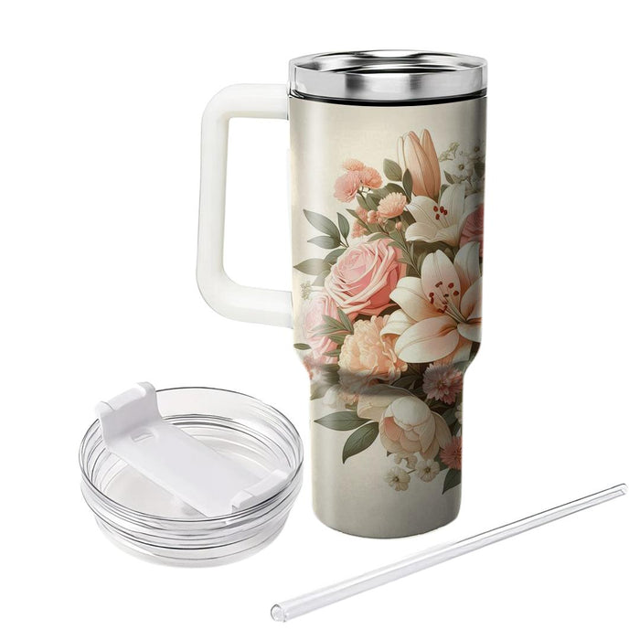 Blushing Bouquet  Unique Tumblers