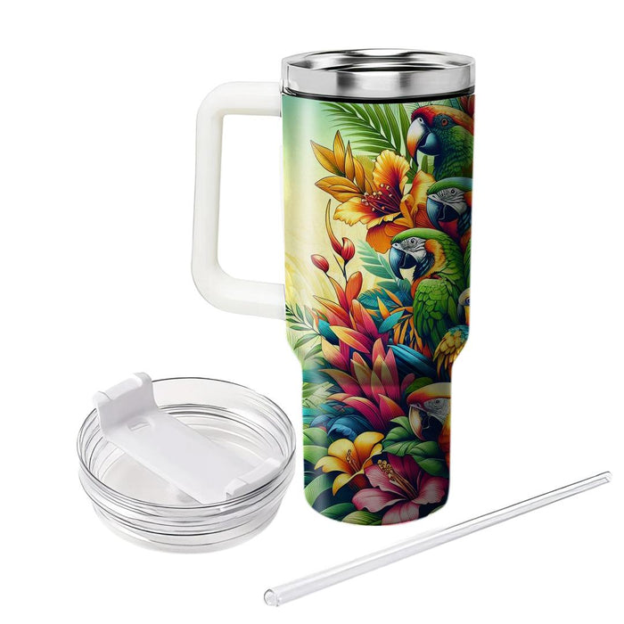 Vibrant Jungle Parrots  Decorative Tumblers