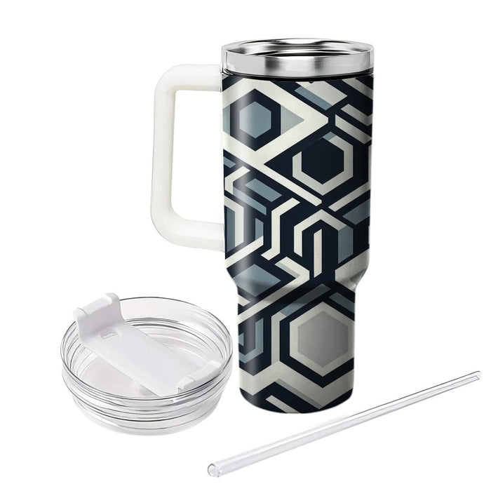 Futuristic Hexagon Matrix  Travel Tumblers