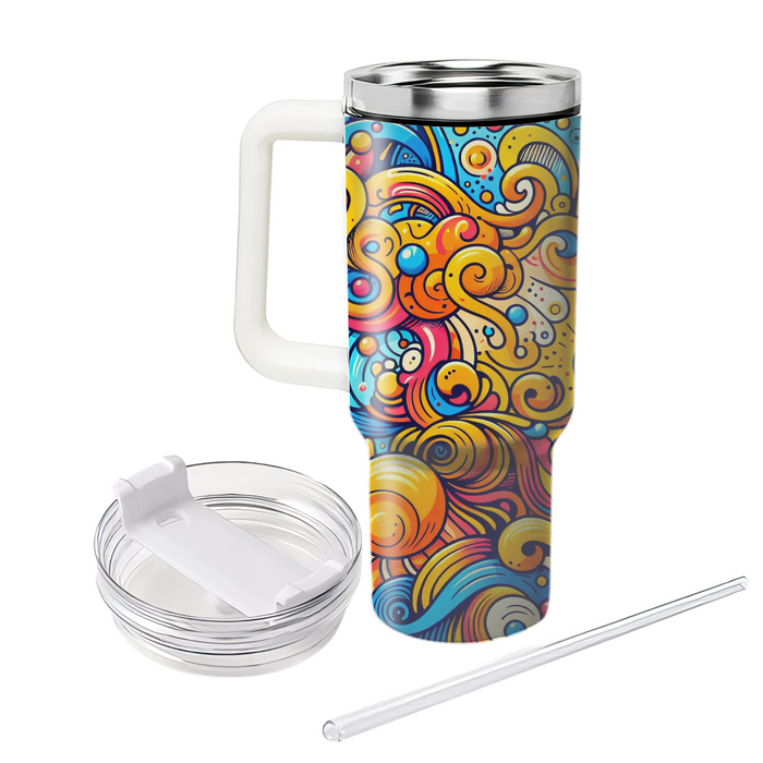 Vibrant Abstract Doodles  Unique Tumblers