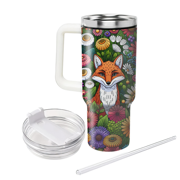 Whimsical Fox Garden  Tumblers With Lids