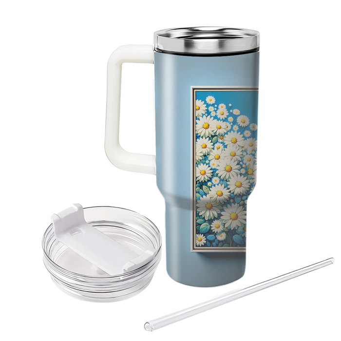 Bright Daisy Fields  Travel Tumblers