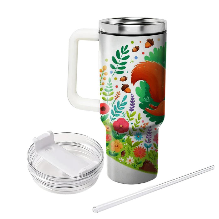 Whimsical Garden Squirrel  Custom Tumblers