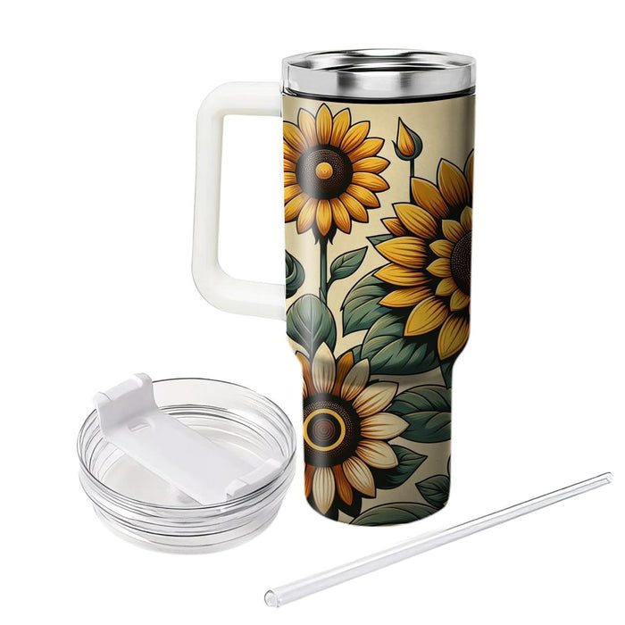 Vintage Sunflower Delight  Custom Tumblers