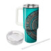 Turquoise Tribal Circle  Personalized Tumblers