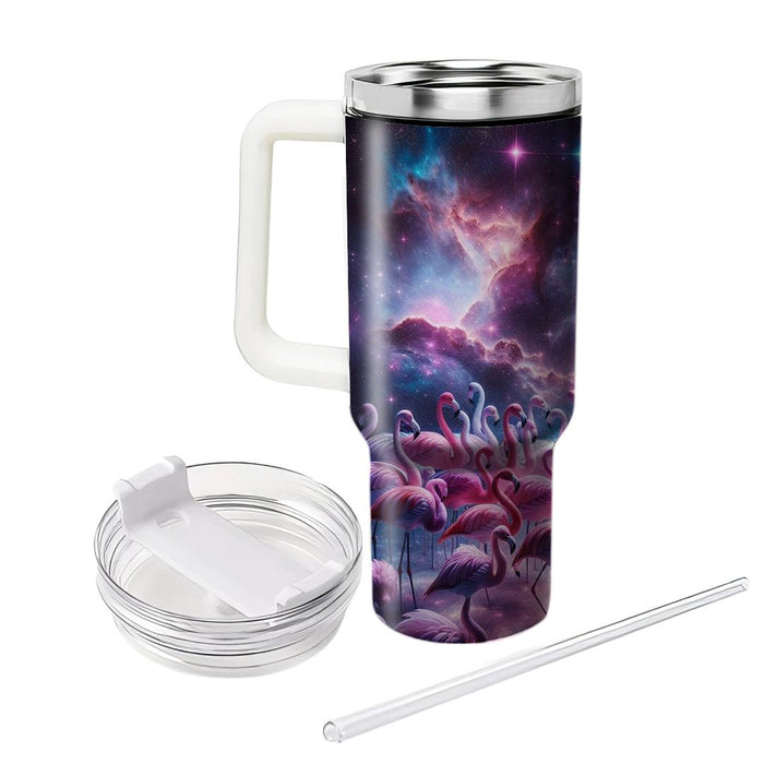 Galactic Flamingo Fantasy  Tumbler Cups