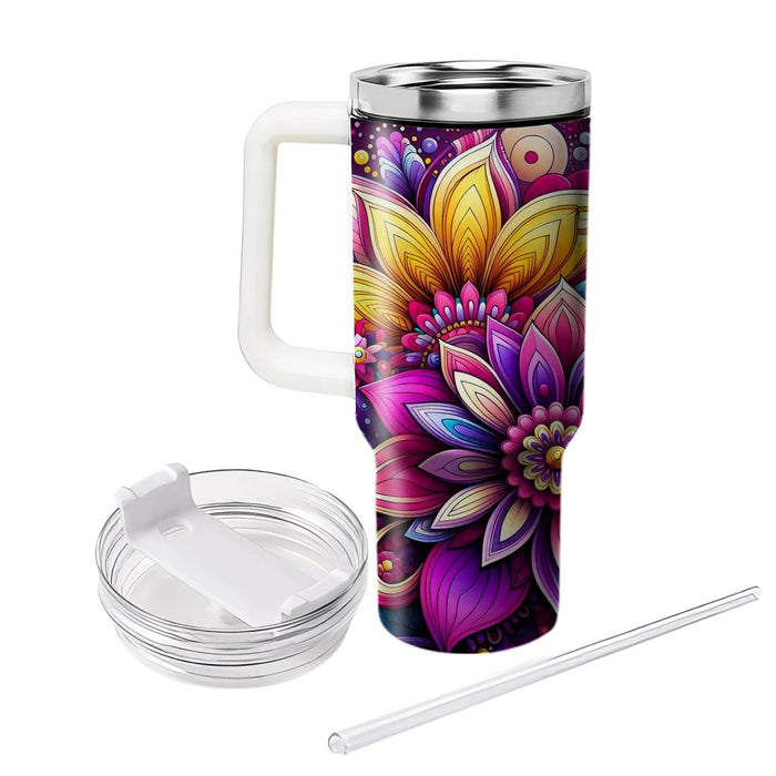 Whimsical Flower Power  Unique Tumblers