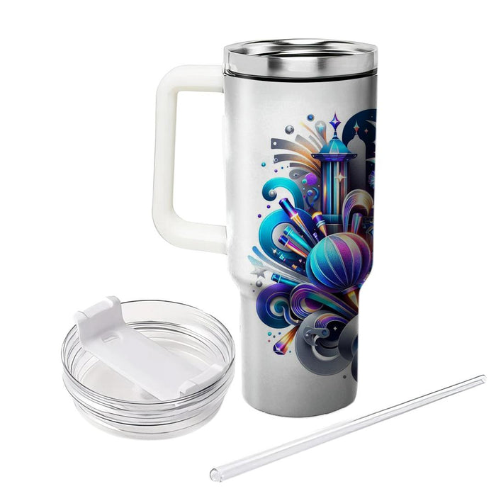 Futuristic Fusion Festival - Modern Cultural Celebration  Tumbler Cups