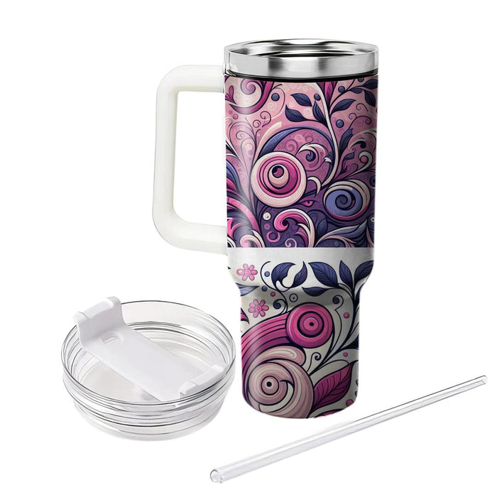 Whimsical Floral Swirl  Tumblers For Gifts