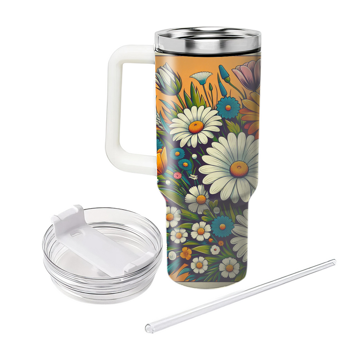 Retro Floral Bouquet  Personalized Tumblers