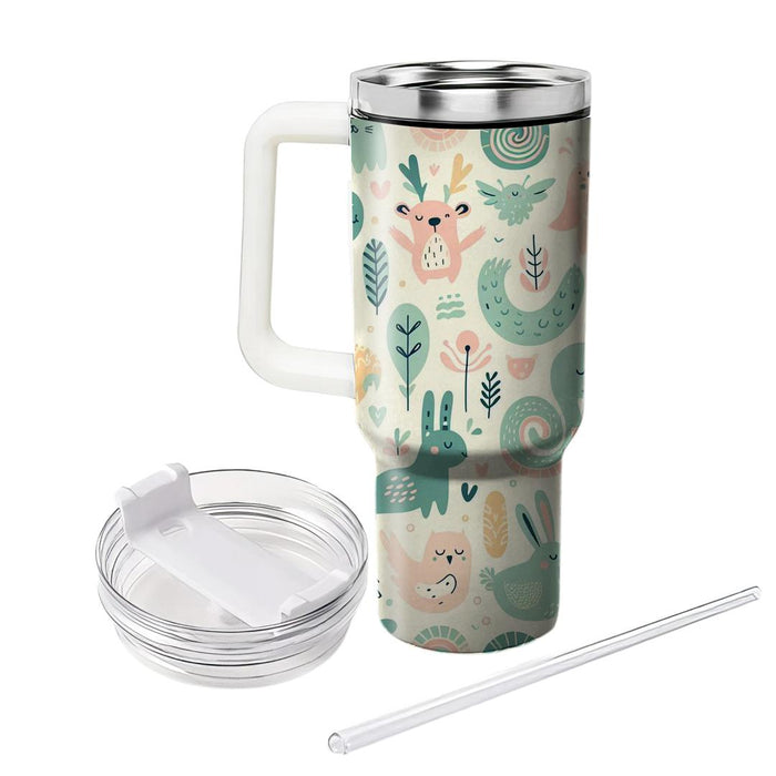 Whimsical Doodle Animals  Travel Tumblers