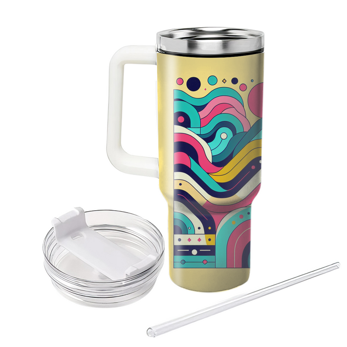 Vivid Geometric Waves  Tumbler Cups