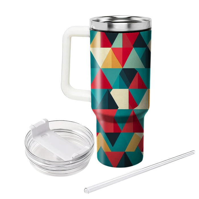 Modern Triangular Mosaic  Tumblers With Lids