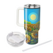 Gleaming Sunflower Garden  Tumblers With Lids