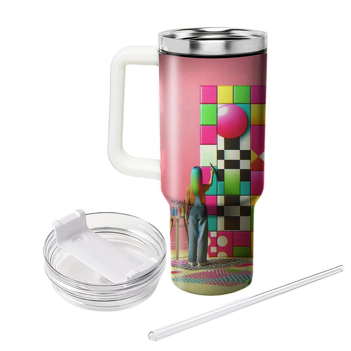 Retro Checkered Pop  Unique Tumblers