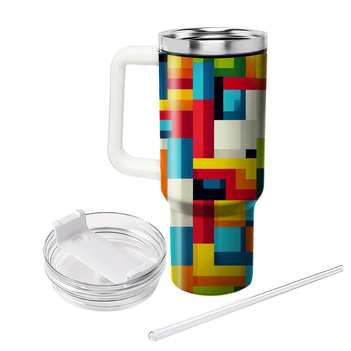 Bold Rainbow Blocks  Decorative Tumblers