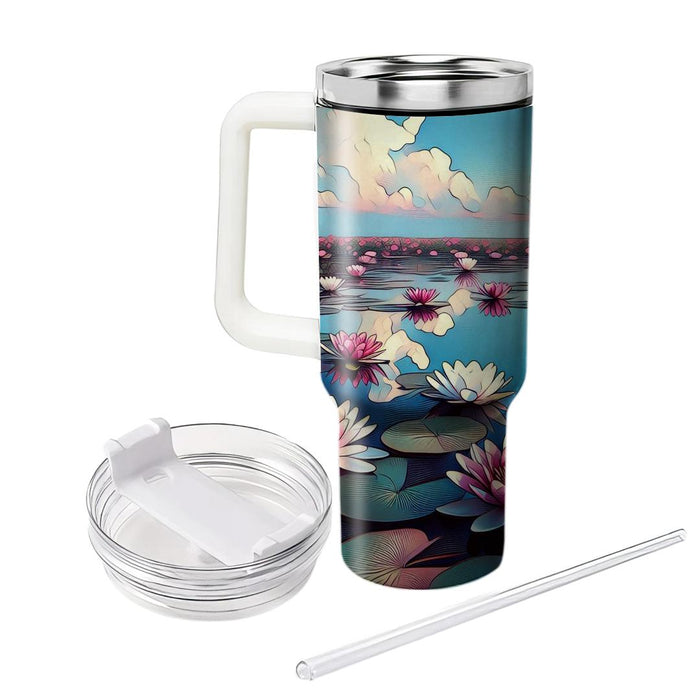 Whimsical Water Lily  Tumbler Cups