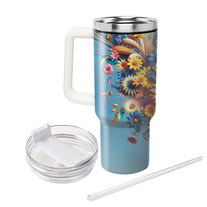 Floral Cascade Adventure  Unique Tumblers