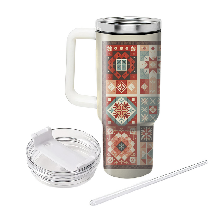 Retro Patchwork Quilt  Tumblers For Gifts