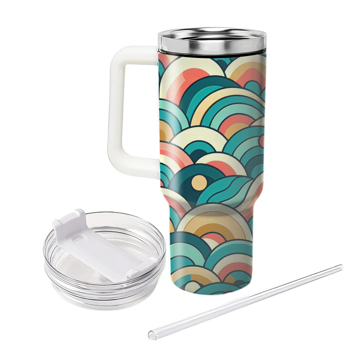 Geometric Wave Overlap Custom Tumblers