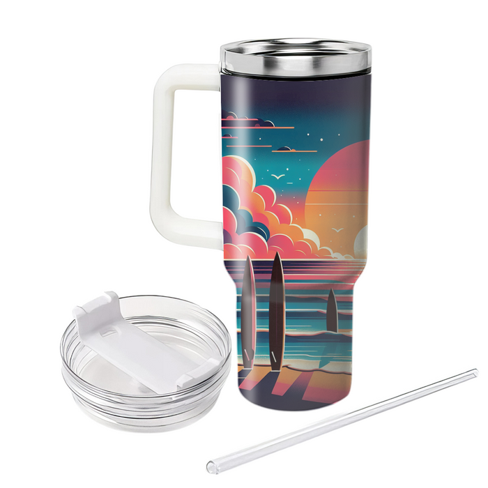 Sunset Surf Vibes  Personalized Tumblers