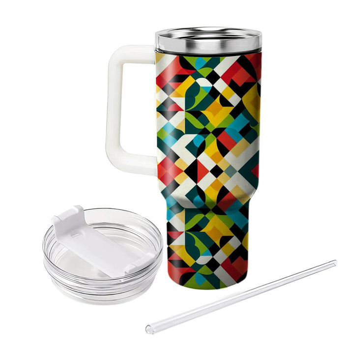 Vibrant Harlequin Delight  Travel Tumblers