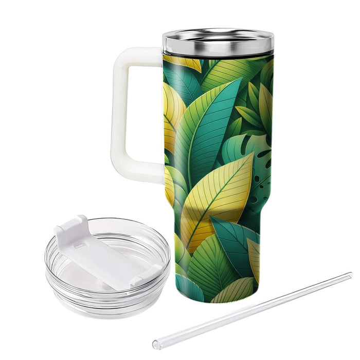 Tropical Leaves Pattern  Personalized Tumblers