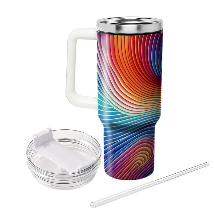 Vibrant Rainbow Ripples  Decorative Tumblers