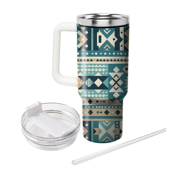 Turquoise Tribal Echoes  Tumblers With Lids