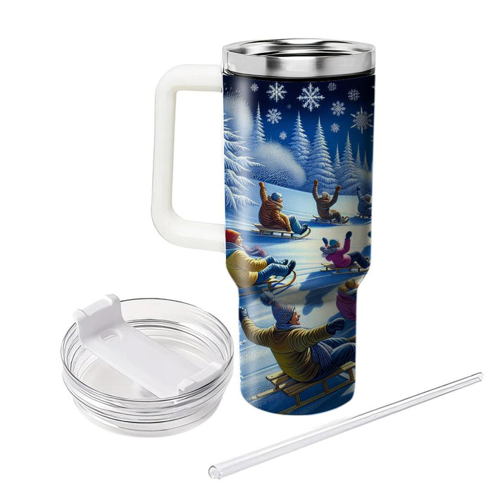 Winter Sledding Adventure  Custom Tumblers