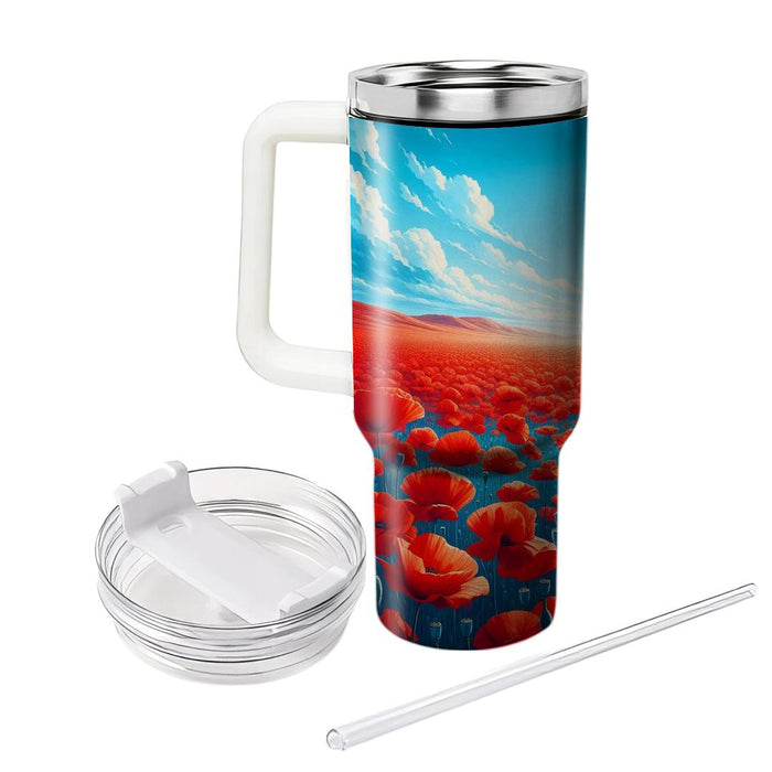 Vibrant Poppy Field  Unique Tumblers