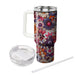 Whimsical Doodle Flowers  Custom Tumblers