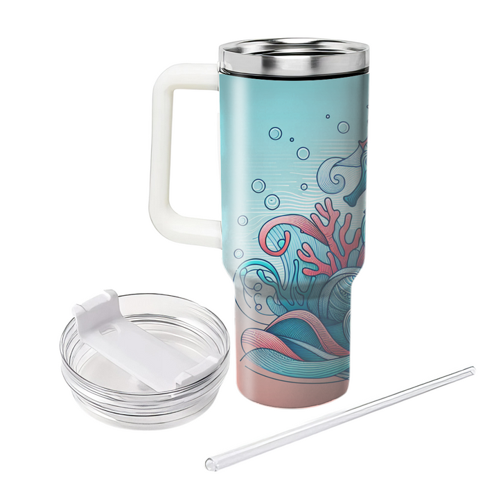 Underwater Fantasy Seahorse  Tumblers With Lids