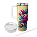 Vivid Floral Explosion  Personalized Tumblers