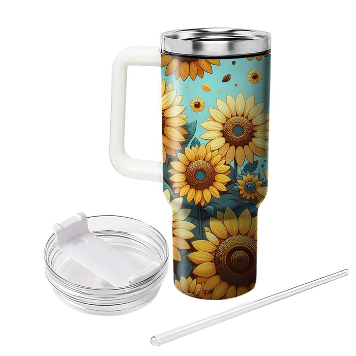 Whimsical Sunflower Field  Decorative Tumblers