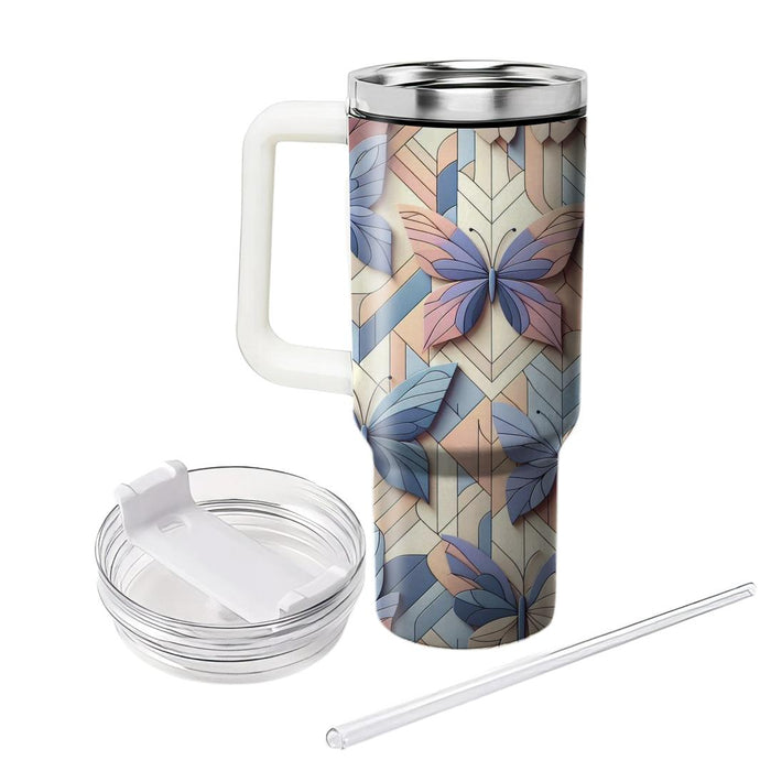 Geometric Butterfly Overlay  Unique Tumblers