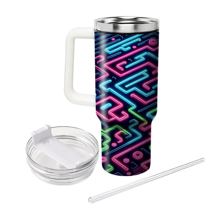 Retro Neon Maze  Custom Tumblers