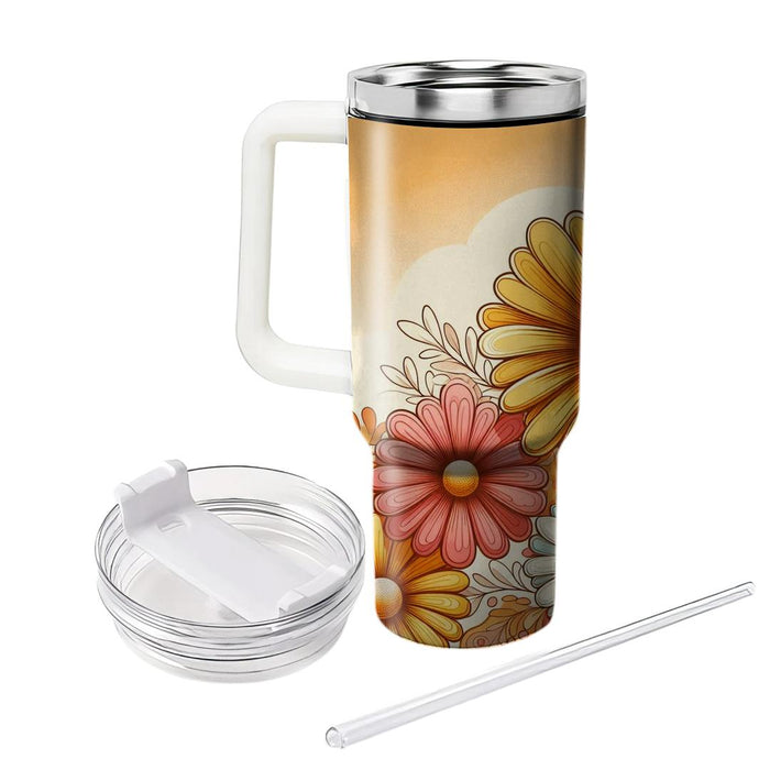 Vintage Flower Power  Tumbler Cups