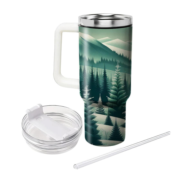 Winter Frosted Evergreen  Decorative Tumblers