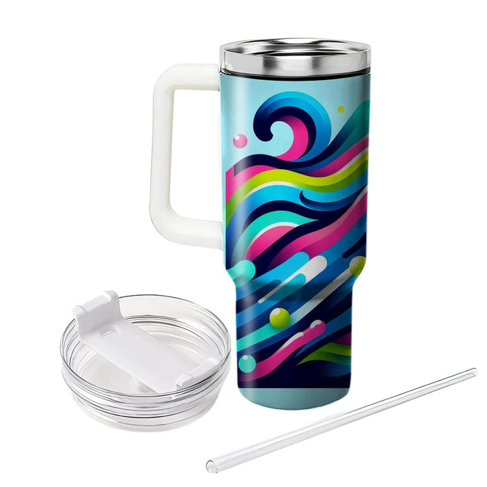 Retro Neon Waves  Unique Tumblers